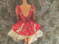 barbie red and white hankie dress bk